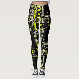 Leggings Circuito amarillo 2 en todas las piernas