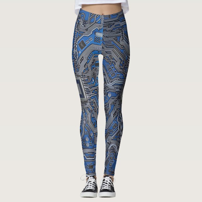 Leggings Circuito electrónico esquemático detallado de la t (Anverso)