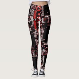 Leggings Circuito rojo 2 en todas las piernas