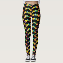 Leggings Círculo Colorido de Bingo con Letras Doradas