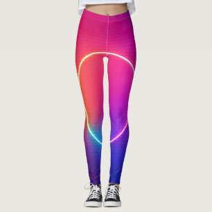 Leggings Círculo de brillo de neón Arte abstracto