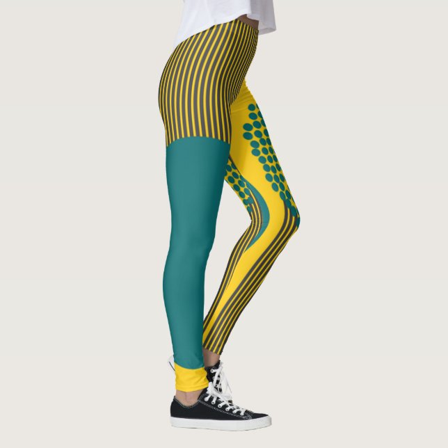 Leggings Círculo y líneas modernos de mediados del siglo (Derecha)