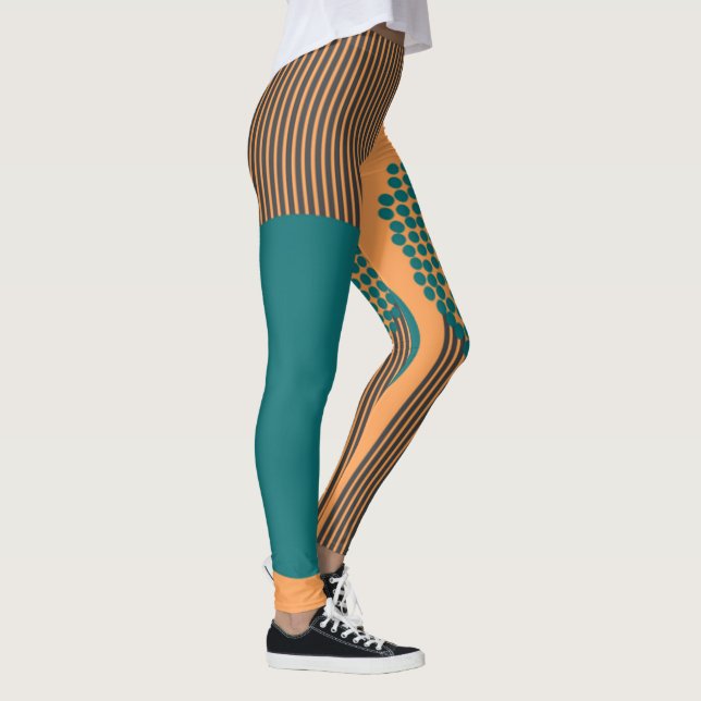 Leggings Círculo y líneas modernos de mediados del siglo (Derecha)