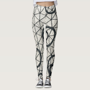 Leggings Círculos abstractos de blanco y negro