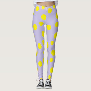 Leggings Círculos amarillos sobre el patrón púrpura