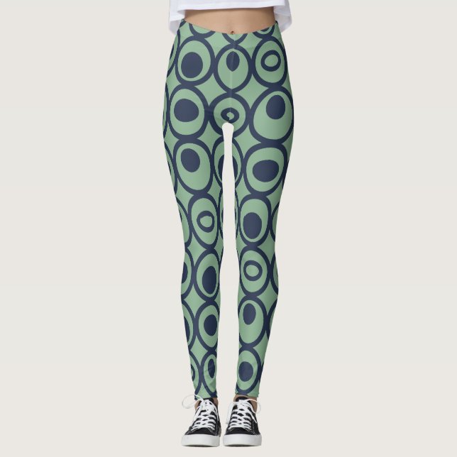 Leggings Círculos azules en círculos (Anverso)