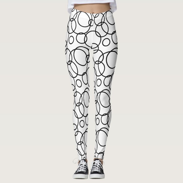 Leggings Círculos blancos y negros (Anverso)