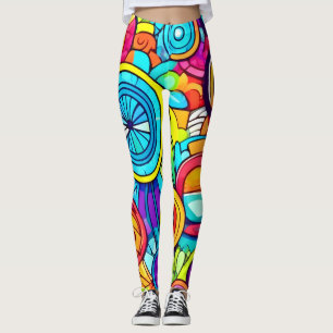 Leggings Círculos coloridos Resumen de arte