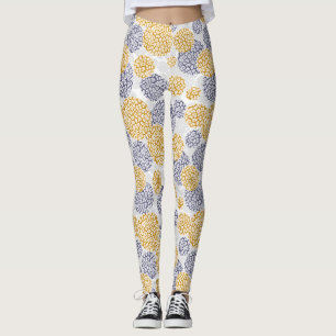 Leggings Círculos con huella de piel de leopardo amarillo y