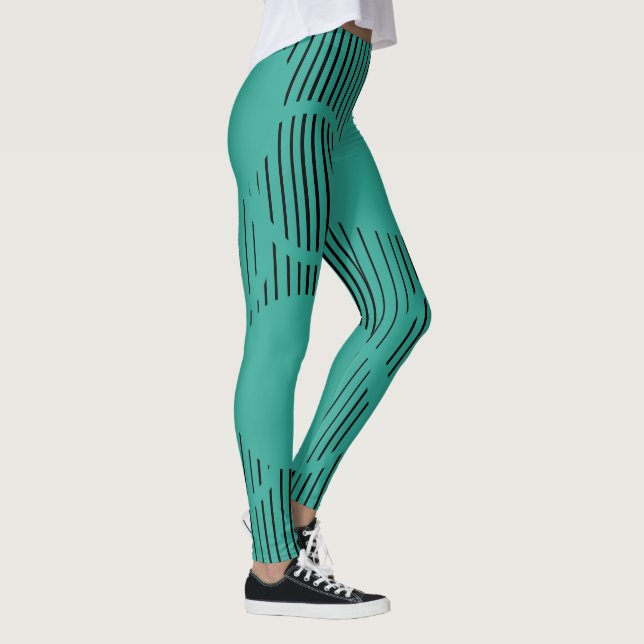 Leggings Círculos con lino turquesa (Derecha)