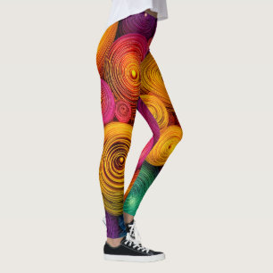 Leggings Círculos concéntricos multicolores textura abstrac