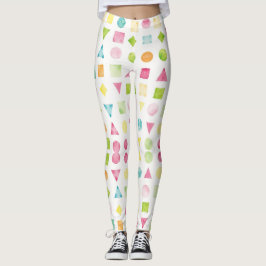 Leggings Círculos, cuadrados, triángulos patrón sin soldadu