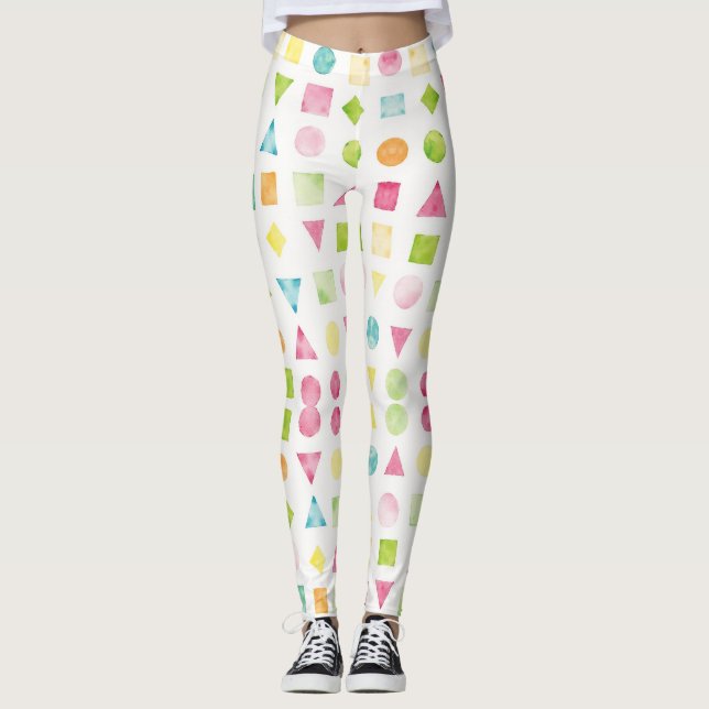 Leggings Círculos, cuadrados, triángulos patrón sin soldadu (Anverso)