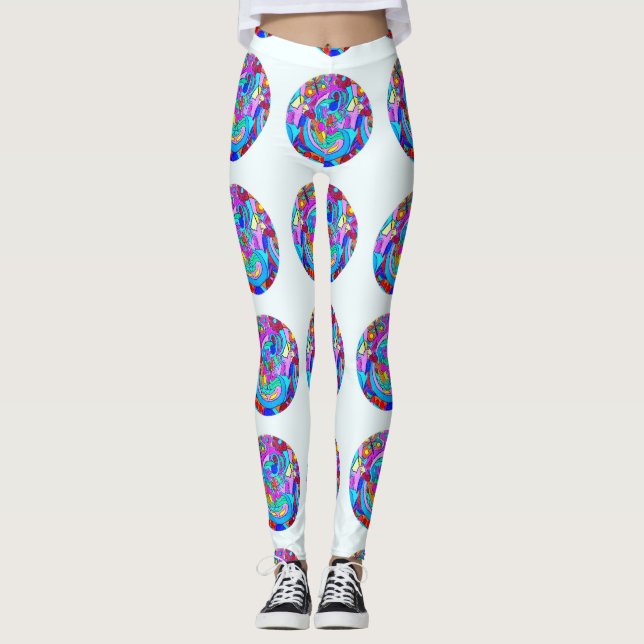 Leggings círculos de amor coloridos (Anverso)
