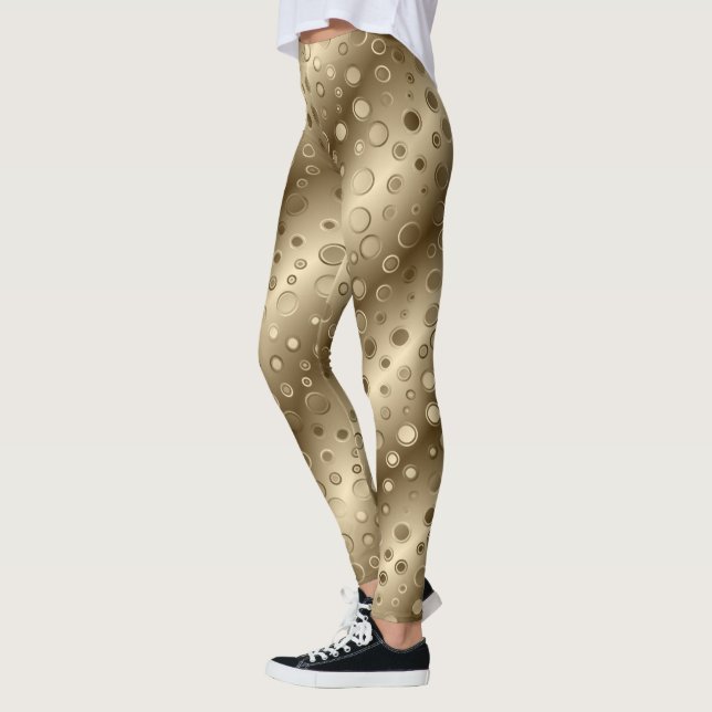 Leggings Círculos De Oro Y Beige (Izquierda)