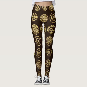 Leggings Círculos dorados: patrón dibujado a mano