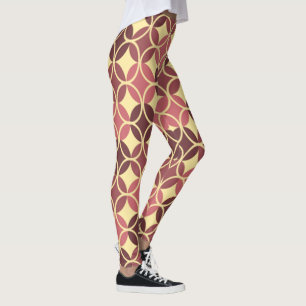 Leggings Círculos en círculos - púrpura y crema