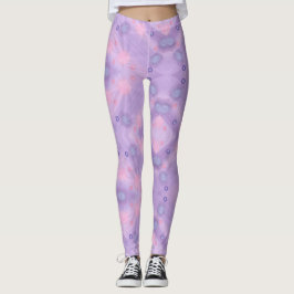 Leggings Círculos Esferas Lavanda Piernas Azules Rosa
