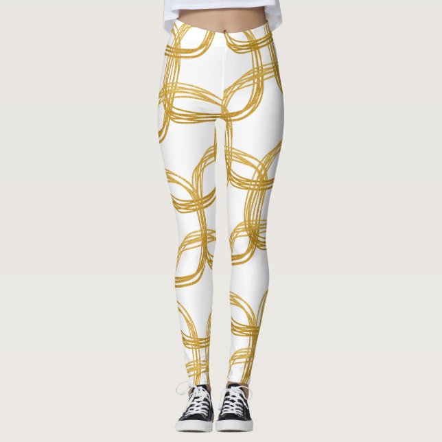Leggings Círculos Gold Scribble Moda moderna Elegir cualqui (Anverso)