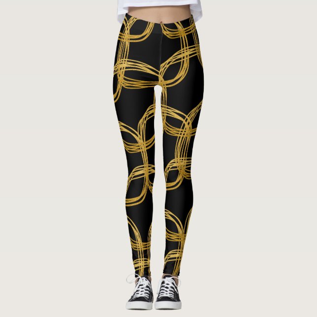 Leggings Círculos Gold Scribble Moda moderna Elegir cualqui (Anverso)