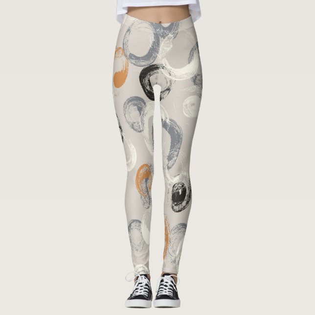 Leggings Círculos grises: Patrón continuo simple (Anverso)