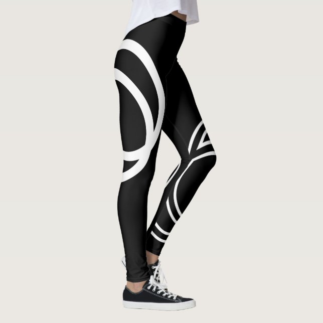 Leggings Círculos intersectados monocromos blancos creativo (Derecha)