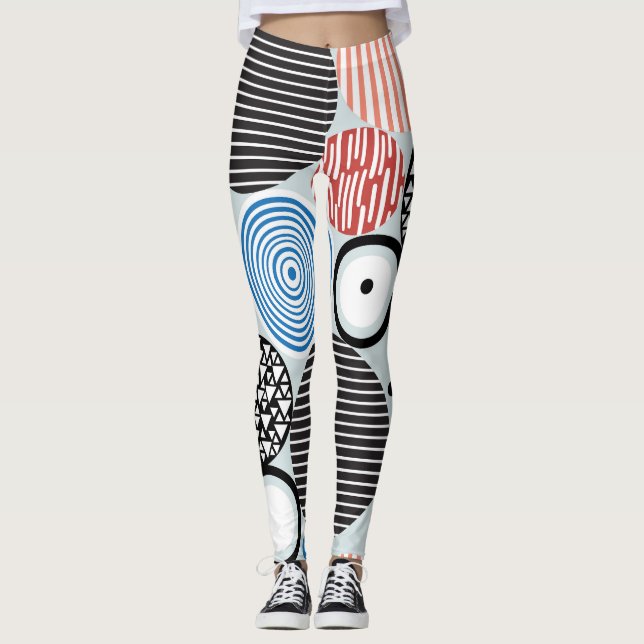 Leggings círculos multicolores, diseño de patrones gráficos (Anverso)