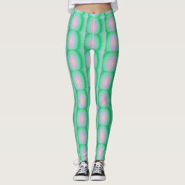 Leggings Círculos negrita verdes y rosados