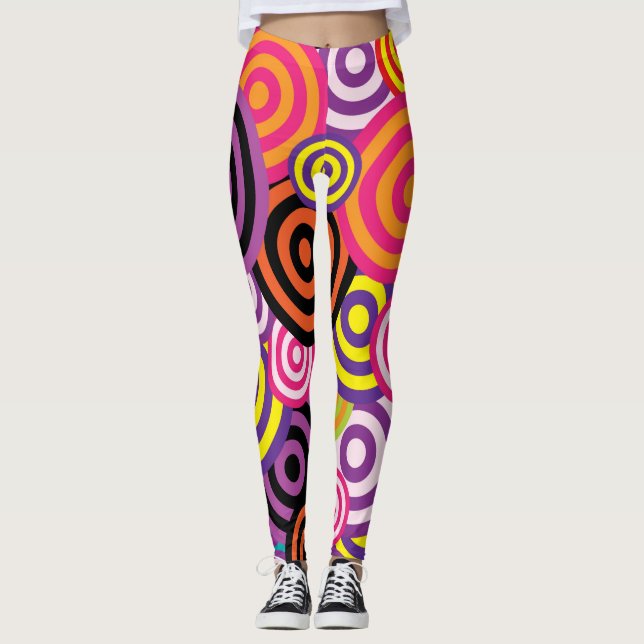 Leggings Círculos Resumen de fondo (Anverso)