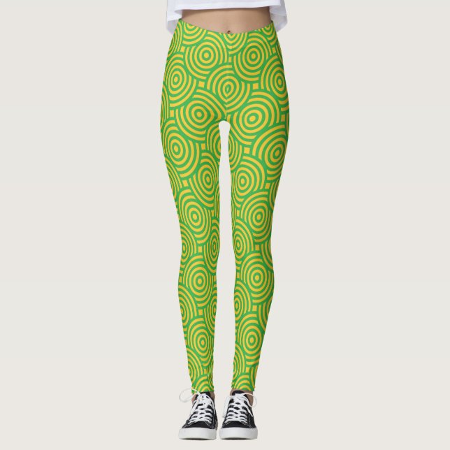 Leggings Círculos verdes amarillos (Anverso)