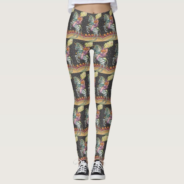 LEGGINGS CIRCUS CLOWN, UNICORN ZEBRA LEGGININS (Anverso)
