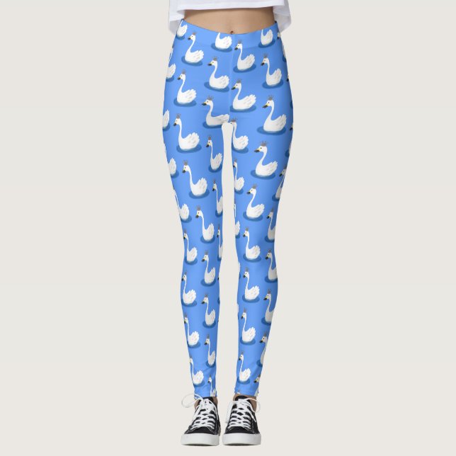 Leggings Cisne blanco con personalizado de la corona (Anverso)