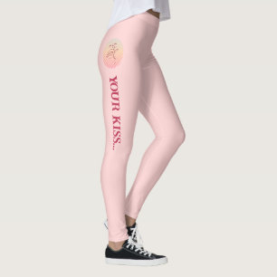 Leggings Cita de amor Beso romántico rosado