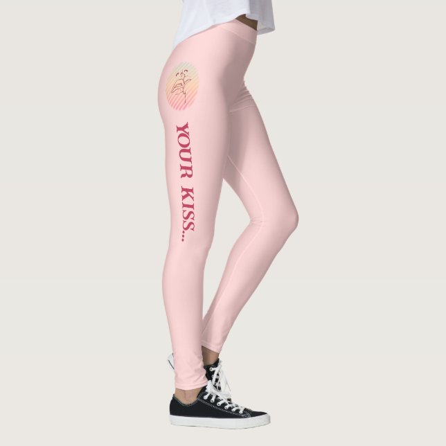 Leggings Cita de amor Beso romántico rosado (Derecha)