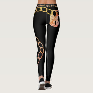 Leggings Cita de la clave de amor divertida Chainlink negro