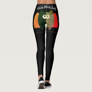 Leggings Cita graciosa de barba Naranja ruso lindo negro