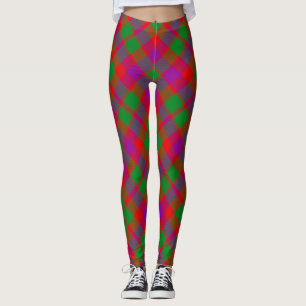 Leggings City Glasgow Tartain Plantó Púrpura Roja Verde
