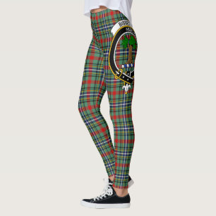 Leggings Clan Bisset Patrón Crest Tartán Mujeres Scotstee