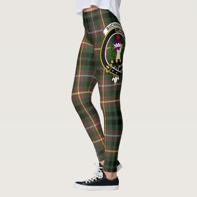 Leggings Clan Buchanan Escudo de Caza Tartán Mujeres (Izquierda)