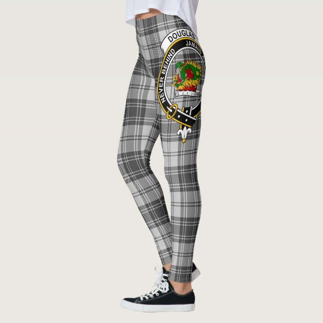 Leggings Clan Douglas Gray Escudo moderno Tartán (Izquierda)