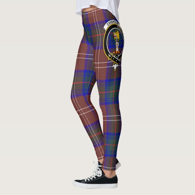 Leggings Clan escocés Chisholm Caza Escudo moderno Tartán (Izquierda)
