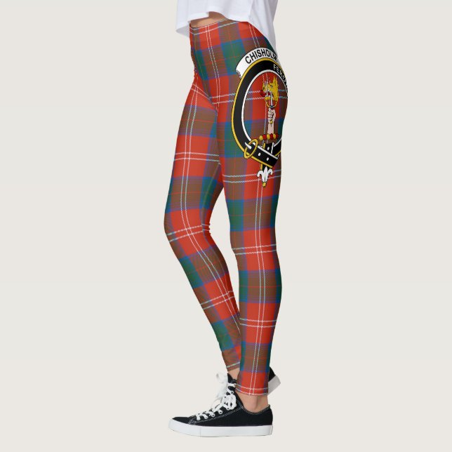 Leggings Clan escocés Chisholm Escudo antigua Mujeres Tartá (Izquierda)