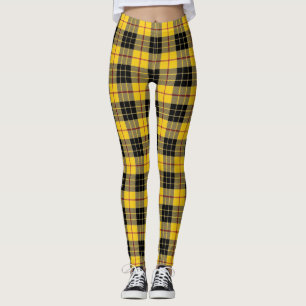 Leggings Clan escocés MacLeod del tartán negro amarillo d