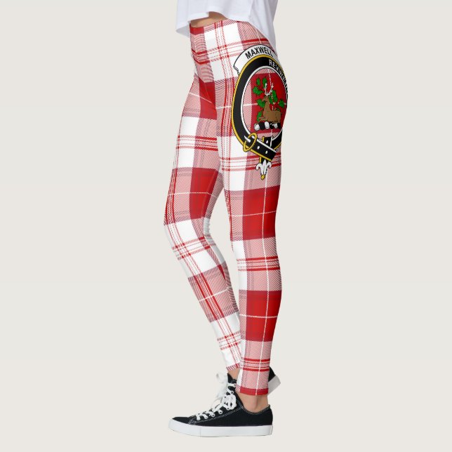 Leggings Clan Escocés Maxwell Plaid Escudo Tartán Mujeres (Izquierda)