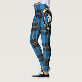 Leggings Clan Escocés Ramsay Escudo Azul Anciano Tartán