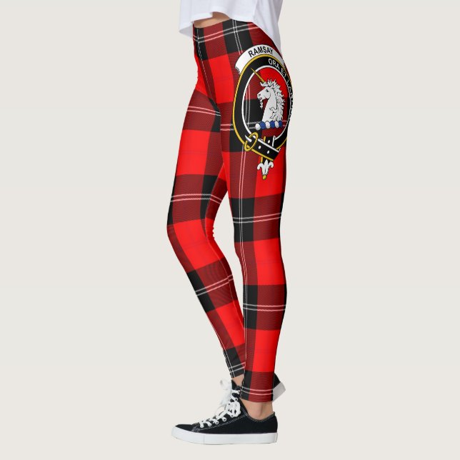Leggings Clan Escocés Ramsay Escudo moderna Mujeres Tartán (Izquierda)