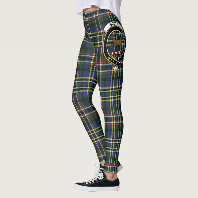 Leggings Clan escocés Scott Green Escudo moderno Tartán (Izquierda)