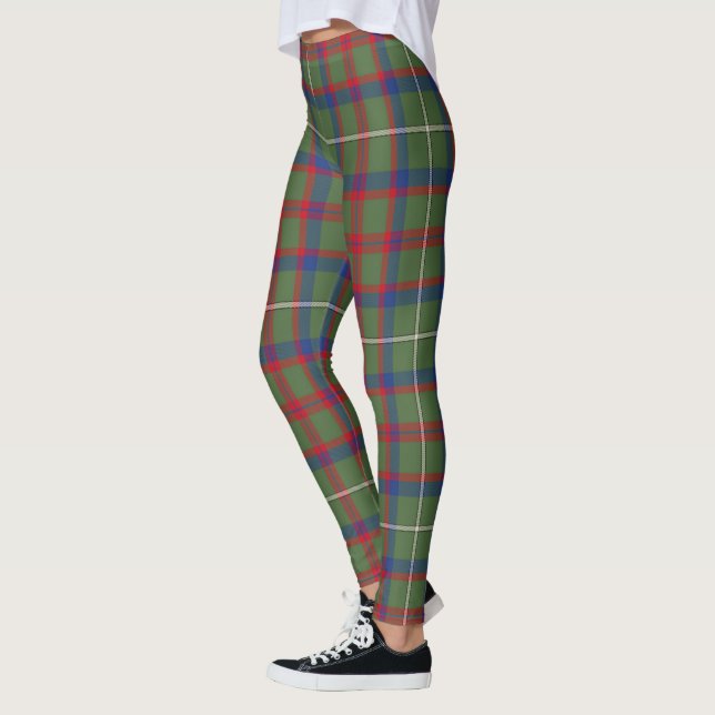 Leggings Clan escocés Shaw Green Modern Tartán Mujeres (Izquierda)
