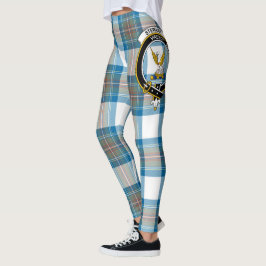 Leggings Clan escocés Stewart Escudo azul mutado Tartán Muj