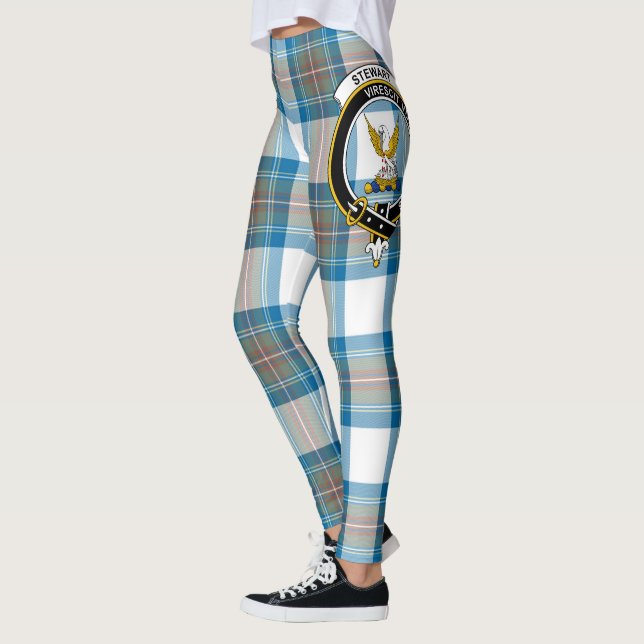 Leggings Clan escocés Stewart Escudo azul mutado Tartán Muj (Izquierda)